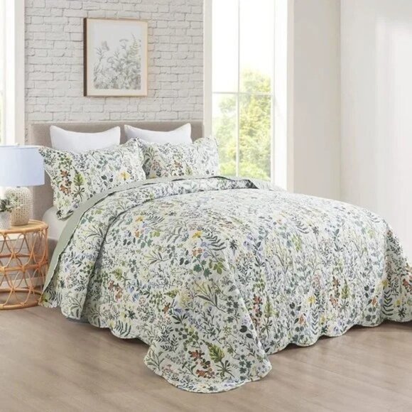BEDSPREAD Lightweight Coverlet Set Floral Printed Oversized - Y-exquisite - Picture 3 of 6